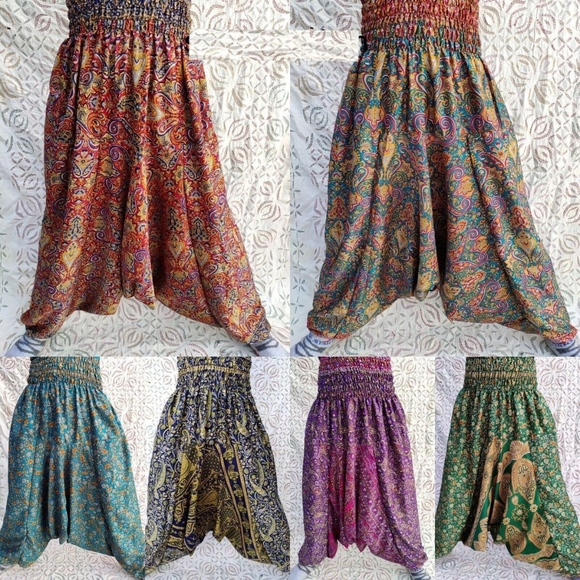 pinkorton Pants - Romper/Harem pants Anthropologie Silk 100% Strapless Romper/Pants
